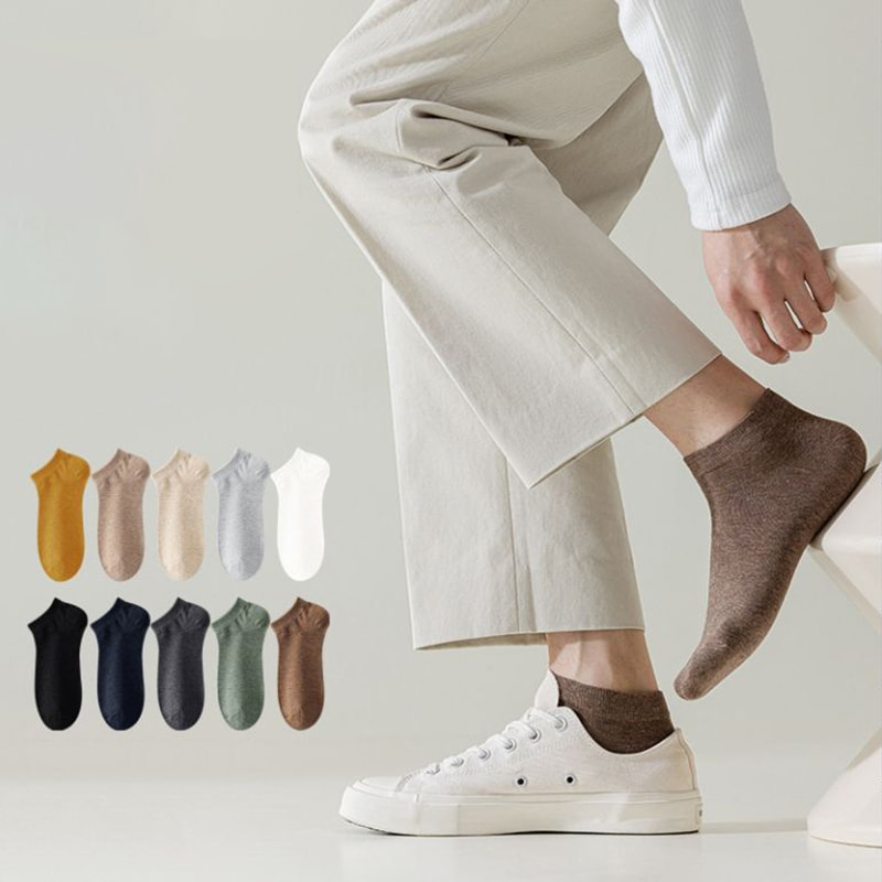 Proljeće i jesen češljane muške čarape od pamučne čvrste boje