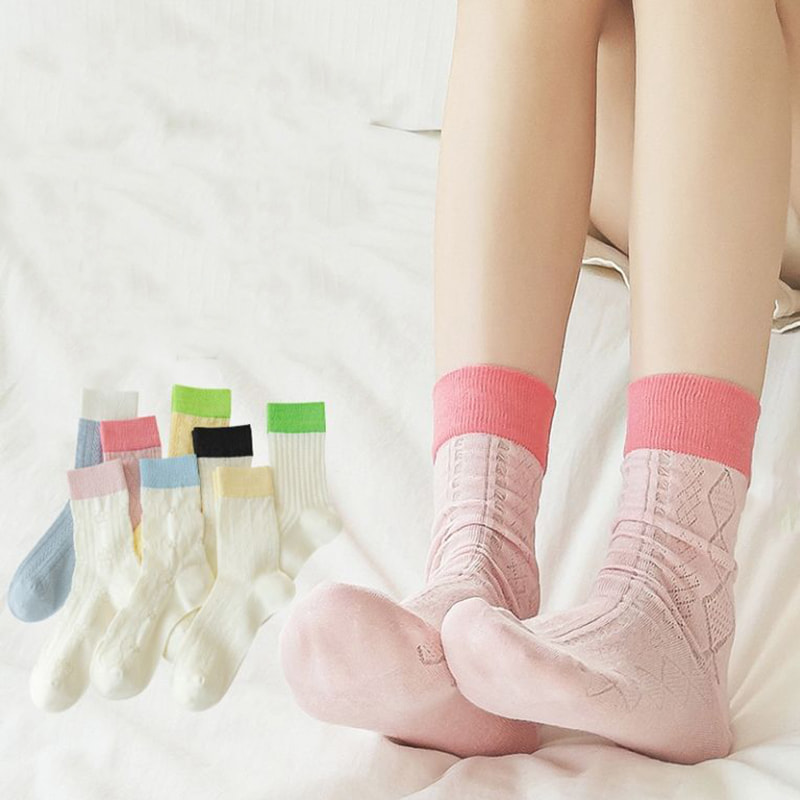 Dijamantni u obliku ženske patchwork ljetne šuplje mrežice prozračne čarape srednje cijevi